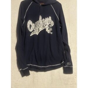 Vintage Dallas Cowboys NFL Thermal Distress Med Pullover Hoodie Starter Football